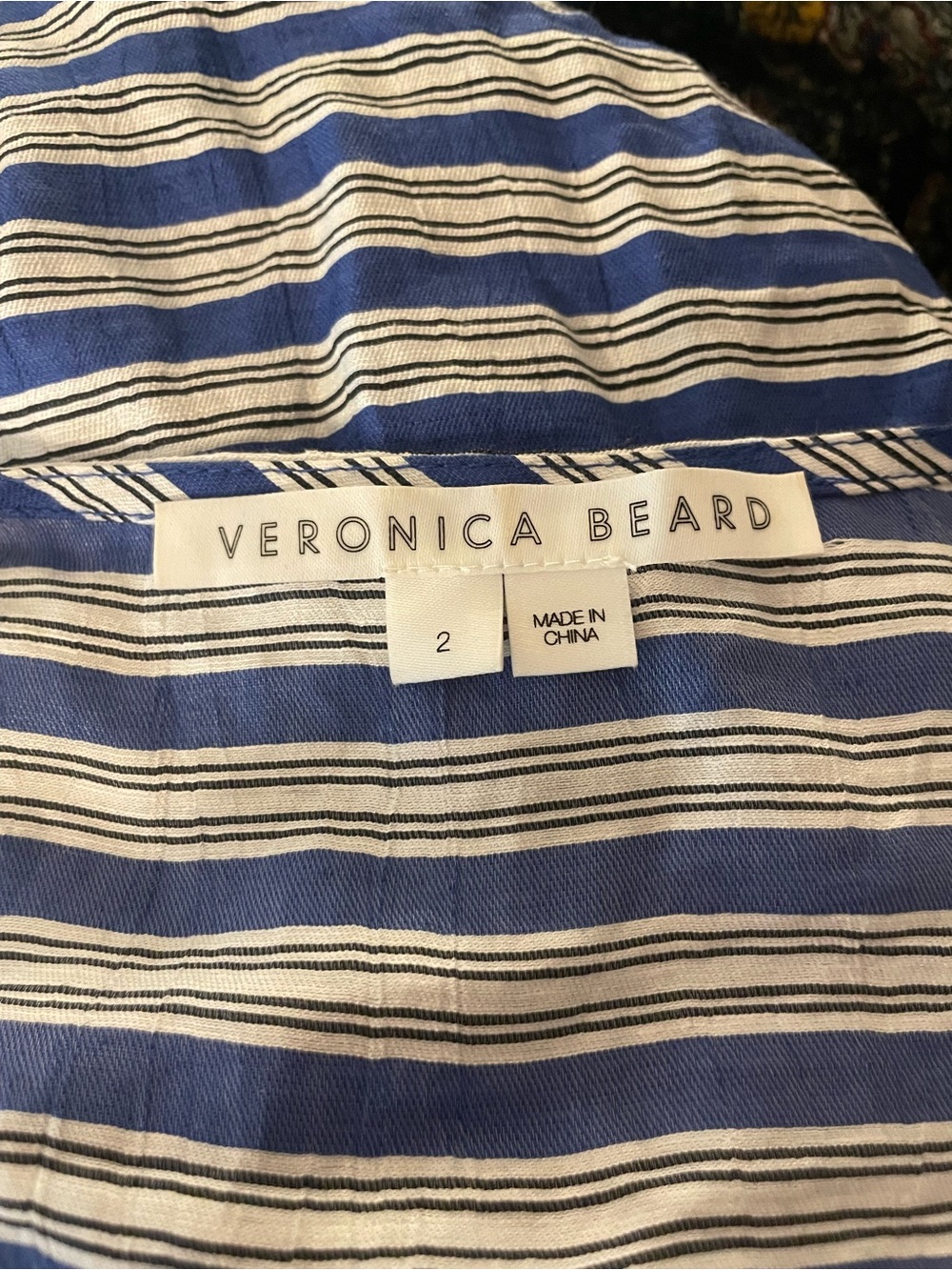 Veronica Beard Teagan Striped Wrap Midi Dress Blue White Size 2 - Picture 11 of 11